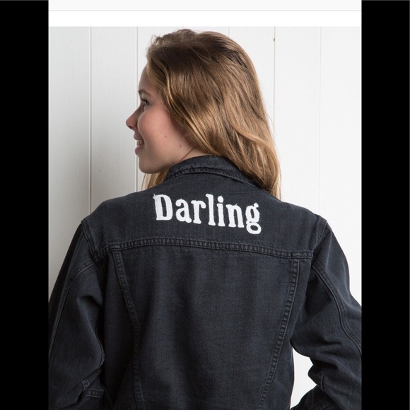 Bundle black denim jacket with Darling logo🌹👌 - Picture 1 of 4